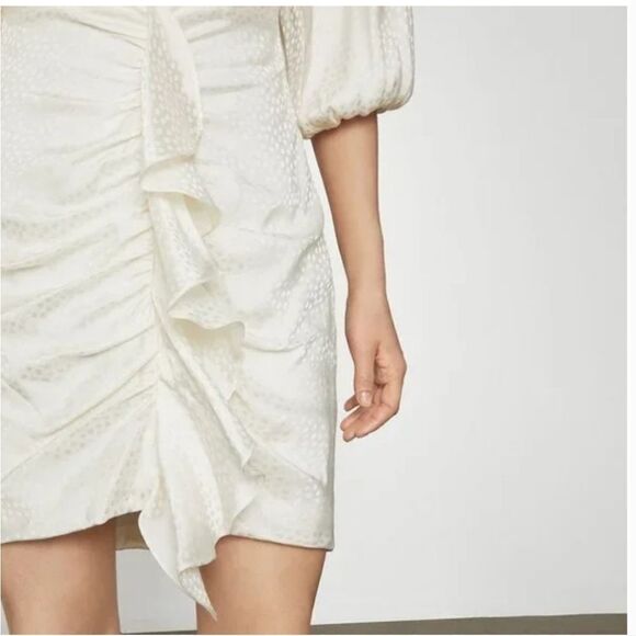 NWT BCBG Passion White Dot Ruffle Bodycon - Picture 4 of 7